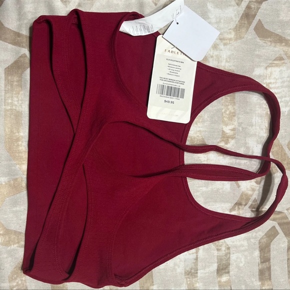 Fabletics Ella SculptKnit Bra Burgundy Large NWT -perforated - Picture 2 of 8
